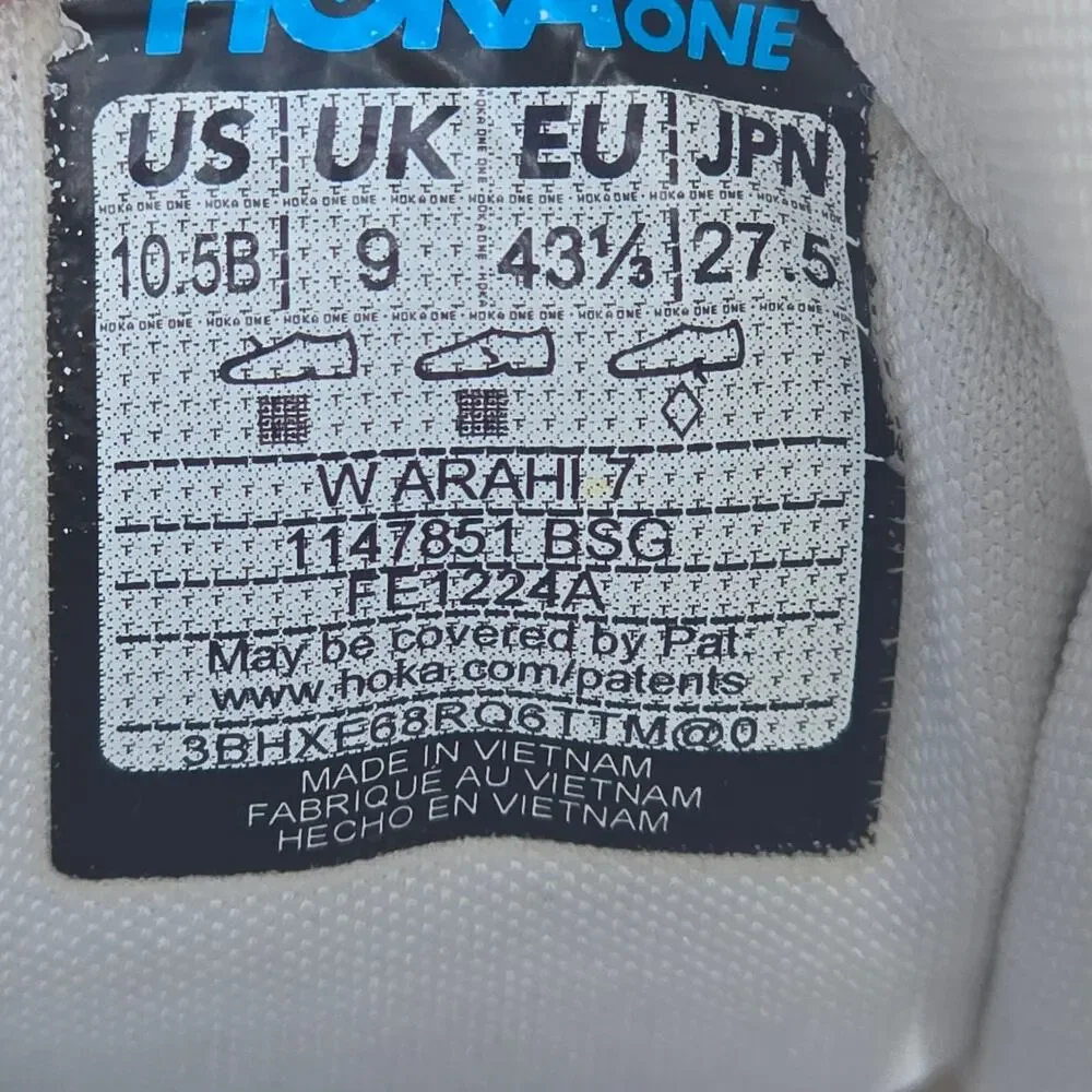 Hoka One Women's Arahi 7 Running Shoes White/brown, Size 10.5